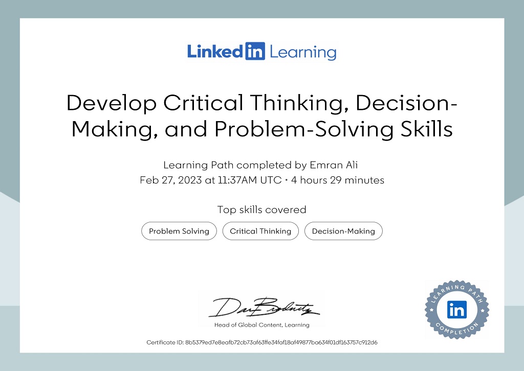 Critical Thinking Certification